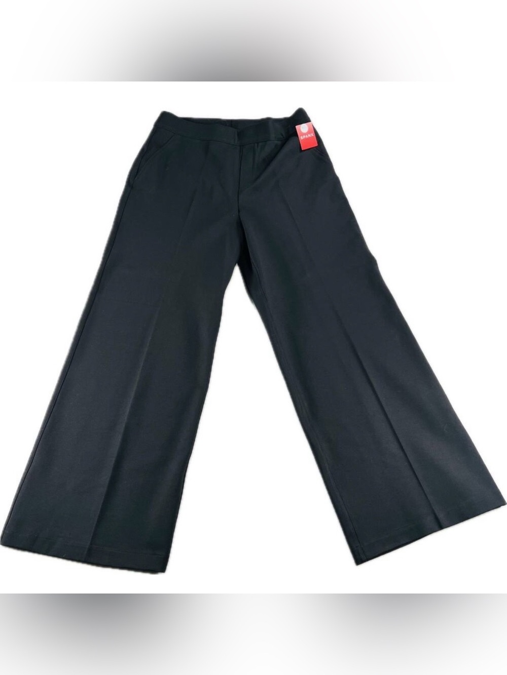 NWT SPANX The Perfect Pant Wide Leg Black Trouser Size L Petite